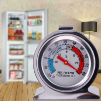 1pc Stainless Steel Fridge Freezer Thermometer Hanging Refrigerator Gauge Home