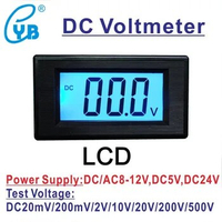 YB5135D LCD Digital Voltmeter DC 200mV/2V/20V/200V/500V DC Voltage Meter Volt Panel Meter Voltage Monitor Volt Meter Voltmetre