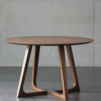 Dining Table Nordic Wooden Table Top Round Table Solid Wood Household Set Space-Saving Round Simple Modern Dining Table