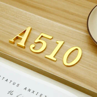 Self-adhesive Metal House Number Alphanumeric Stereo Household 3D Wall Number Rental Room Hotel Door Number