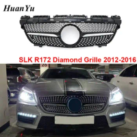 SLK Class R172 Diamond Grille for Mercedes-benz 2012-2016 year Front Bumper Replacement Grill SLK200 SLK250 SLK350