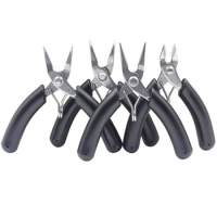 4pcs Mini Diagonal Pliers Set 90mm Multi-tool Needle Nose Pliers Wire Cable Cutting Crimping Nippers Pocket Fishing Hand Tools