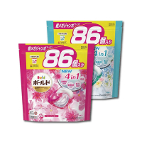 (2袋超值組)日本P&amp;G Bold-運動衣物汗味除臭留香柔軟4D炭酸機能4合1洗衣凝膠球86顆/袋