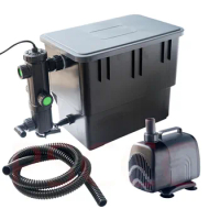 Koi pond biochemical filter purification aquarium filtration equipment UV filter system.Garden pool treatment equipment