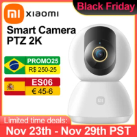 Xiaomi 360° Smart Home Security Camera PTZ 2K Baby Monitor 1296x2304P AI Panoramic Camera HD Night Vision Webcam Work With Mijia