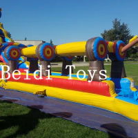 Commercial Rental Hot Sale High Yellow Colorful Inflatable Pool Slides