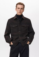 MANGO Man Check Wool-Blend Overshirt