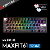 FANTECH MAXFIT61 Frost 60%可換軸體RGB機械式鍵盤(MK857 FT)-黑
