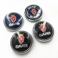 68mm Car SAAB Front Hood Bonnet Logo Rear Trunk Boot Badge Emblem For SAAB 9 3 9 5 9-3 9-5 Sticker Accessories