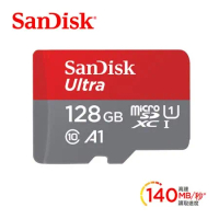 SanDisk  Ultra microSDXC UHS-I (A1) 128GB 記憶卡140MB/s