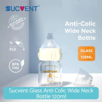 Sucvent Glass Anti Colic Wideneck Bottle 120ml - Botol Susu Kaca