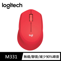 【Logitech 羅技】M331 SilentPlus 靜音無線滑鼠(紅)