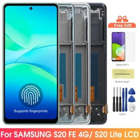 AMOLED Screen for Samsung Galaxy S20 FE G781 G780F LCD Display Digital Touch Screen with Frame for Samsung Galaxy S20 Lite