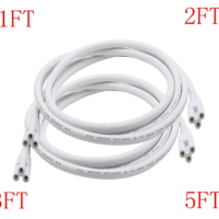 1FT-5FT T5 T8 Double End 3Pin LED Tube Connector Cable Wire, T5 T8 Extension Cord For Integrated LED Fluorescent Tube Light Bulb