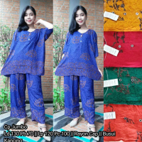 Setelan CP CAP JUMBO SEMPROTAN Set batik cap rayon premium tebal setelan celana panjang jumbo wanita