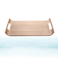 Kitchen Storage Tray Double Handles Square Wooden Tray Serving Tray Friut Tray Food Tray for Party Service Breakfast in Bed