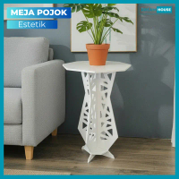 Meja Sudut Estetik Vas Bunga Bahan WPC Meja Pojok Pot Bunga Ruang Tamu Dekorasi Minimalis