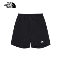 【The North Face 官方旗艦】北面男款黑色防潑水可調節褲腰休閒短褲｜87W5JK3