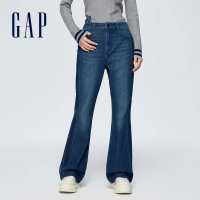 【GAP】女裝 喇叭牛仔褲-深藍色(874413)