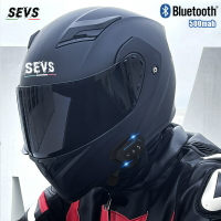 跨境使用Dot認證摩托車頭盔雙鏡片藍牙揭面盔半盔男女成人酷全盔