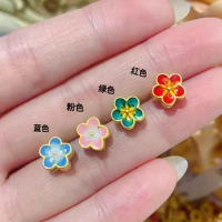 24k pure gold chrams 999 real gold peach charms gold flowers