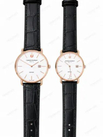 Charles Jourdan CJ1087 Jam Tangan Pria & Wanita Koleksi Simple Stainless Steel Leather Strap 40mm/36
