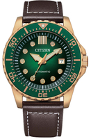 CITIZEN 星辰錶 Mechanical 時髦摩登機械錶(NJ0173-18X)-43mm-綠面皮革【刷卡回饋 分期0利率】【APP下單4%點數回饋】