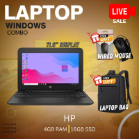 (Pre-Owned) Combo | HP Windows Laptop (11.6\/Intel Celeron/2GB-4GB RAM/16GB SSD) + FOC (Wired Mouse