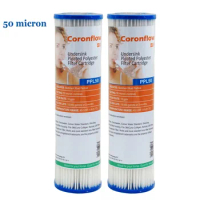 Coronwater Pleated Polyester Water Filter Cartridge, 50 micron High Flow Sediment for Water Filter, 2.5 in x 10 in