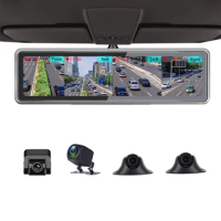 car mirror dash camera 4CH Camera Lens 12 Inch Dashboard Rearview Mirror 720P Drive Video Recorder Dash Cam custom