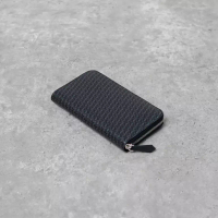 Fendi Dompet FENDI FF MONOGRAM DIAGONAL GREY BLACK ZIP LONG WALLET 100% ORIGINAL