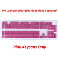 A full set G915 109pcs + 2pcs Key Caps for Logitech G813 G913 G815 G915 Wireless Keyboard US / UK Version Pink Color