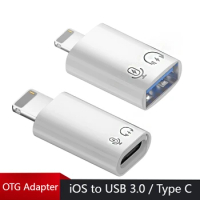USB C To Lightning OTG USB Adapter For iphone Lightning To Type C 3.1 USB 3.0 Connector For ipad iphone Headphone Adapter