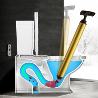 Toilet Plunger High Pressure Toilet Unclogger 180 Degree Rotating Toilet Drain Clog Remover Tool Bat
