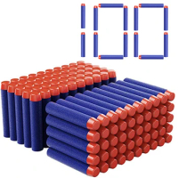 100pcs Blue Solid Round Head Bullets 7.2cm for Nerf Series Blasters Refill Darts Kids Toy Gun Accessories