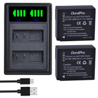 Durapro DMW-BLG10 DMW-BLE9E Bateria+LED Dual Charger with Type C for Panasonic LUMIX GF5 GF6 GX7 LX100 GX80 GX85 GX7 Mark II