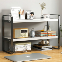 桌面簡易書架鐵藝置物架辦公室多層整理架書桌上收納架子小型書柜