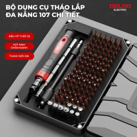 [Số lượng giới hạn] Bộ Tua Vít Đa Năng 107 Trong 1 Delixi Dụng Cụ Sửa Chữa Gia Dụng, Điện Tử, Máy Tí