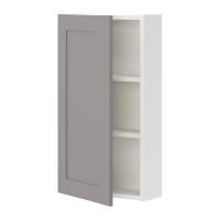 ENHET 壁櫃組合, 白色/灰色 框架, 40x17x75 公分