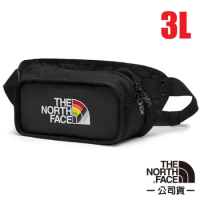 【The North Face】3L 多功能日用防潑水耐磨腰包/單肩斜背包(可調節肩帶) 3KZX-6D8 黑/彩虹 N