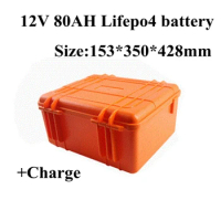 12V 80Ah LiFepo4 Lithium Battery Pack for Solar Sytem Golf Trolley UPS Autocaravanas RV Mobility Scooters +10A Charger