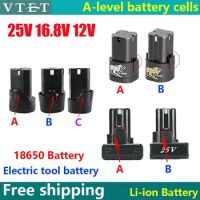 2024 New 25V 16.8V 12V 18650 Lithium Li-ion Battery for Cordless Screwdriver Electric Drill Battery Power Tools Charger Battery