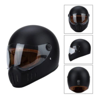 Retro Motorcycle Vintage Helmet Racing Ride Full Face Helmet vespa summer Chopper Retro Helmet Riding Ski Helmet DOT approved
