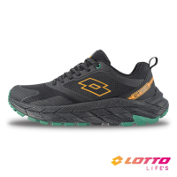【LOTTO 義大利】男 CT300防潑水戶外健行鞋(黑/森林綠-LT3AMR8910)