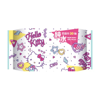 【SANRIO 三麗鷗】Hello Kitty 凱蒂貓純水柔濕巾/濕紙巾 20 抽 X 36 包隨身包 超柔觸感 溫和保濕(箱購)