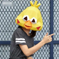 3D Japanese docomo parrot crispy chicken head cover diy creative mask party props shop decoration