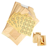 50Pcs Reusable Bread Bags With Window Sourdough Paper Bread Bags for Toaster Microwave Grill