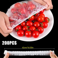 Disposable PE Elastic Fresh-keeping Cover Plastic Bags Refrigerator Fruit Wrap Film Kitchen Food Fresh Sealing Stretch Lids