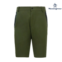 【MUNSINGWEAR 企鵝】男款高爾夫防潑水拉鍊口袋短褲-深綠,3L