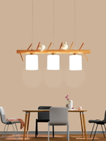 北歐風格現代簡約小鳥創意三頭led家用日式吊燈飯廳餐廳燈具